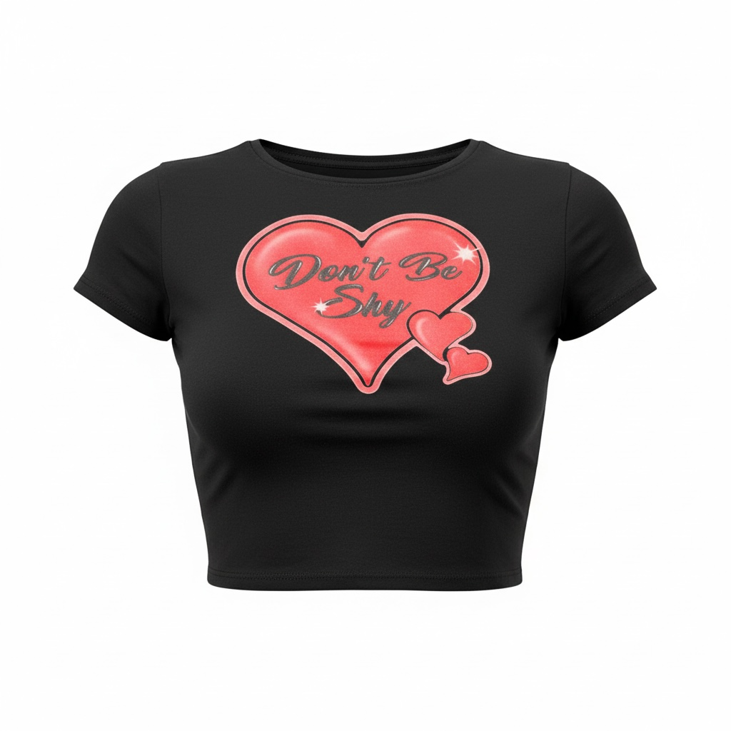 DON'T BE SHY BABY TEE IN BLACK
